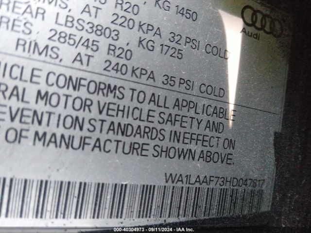 WA1LAAF73HD047817 Audi Q7 3.0t Premium