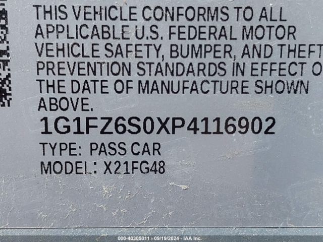 1G1FZ6S0XP4116902 Chevrolet Bolt Euv Fwd Premier