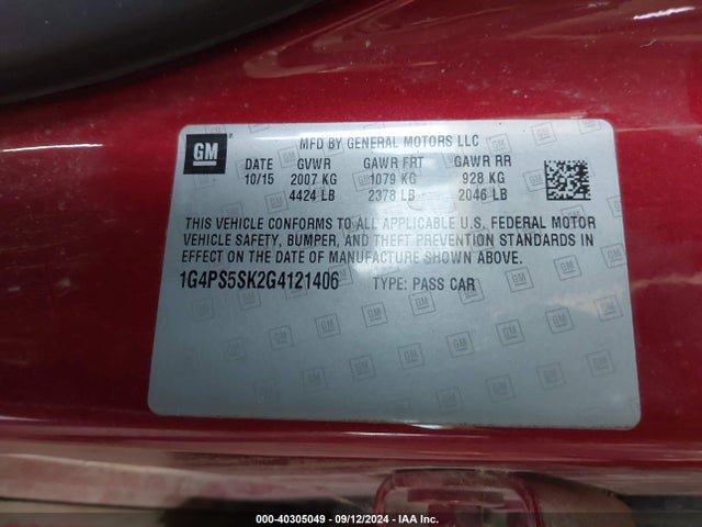 1G4PS5SK2G4121406 Buick Verano Leather Group