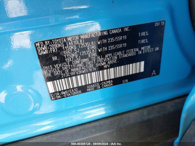 2T3C1RFV2KW051614 Toyota Rav4 Xle Premium