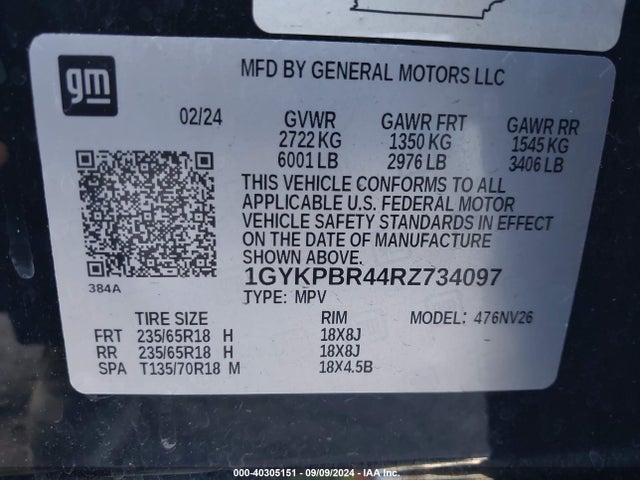2024 CADILLAC XT6 1GYKPBR44RZ734097 Photo 8