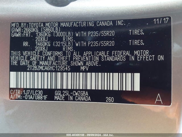 2T2BZMCA6HC129545 Lexus Rx 350 F Sport