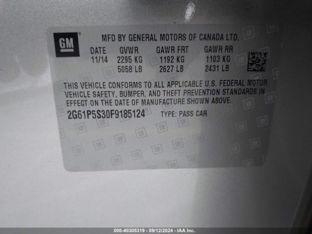 2G61P5S30F9185124 Cadillac Xts Premium