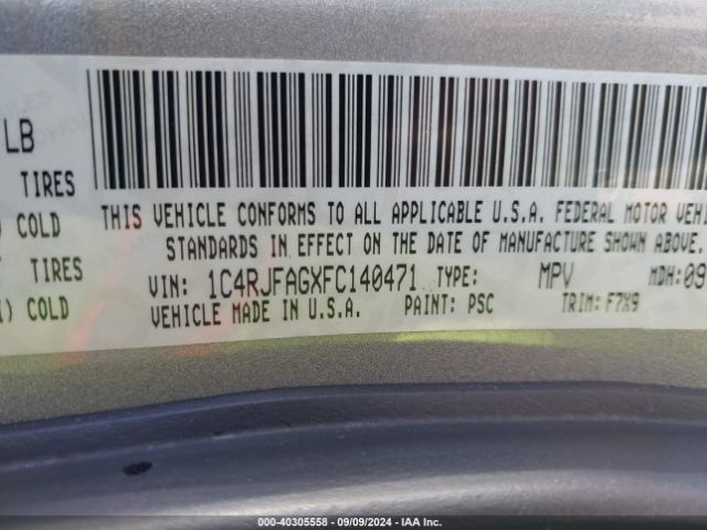 1C4RJFAGXFC140471 Jeep Grand Cherokee Laredo