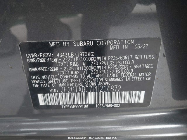 JF2GTABC7PH214872 Subaru Crosstrek