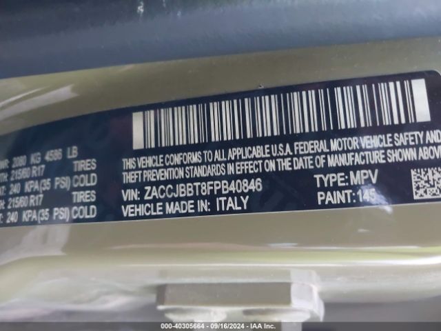 ZACCJBBT8FPB40846 Jeep Renegade Latitude