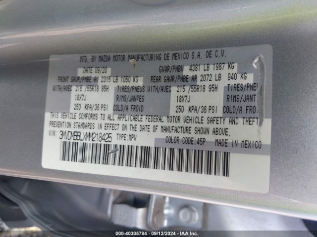 3MVDMBBLXMM218425 Mazda Cx-30 Select