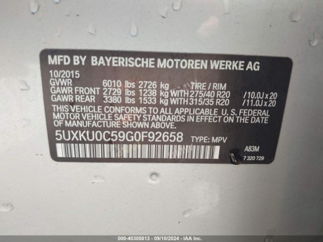 5UXKU0C59G0F92658 BMW X6 Sdrive35i