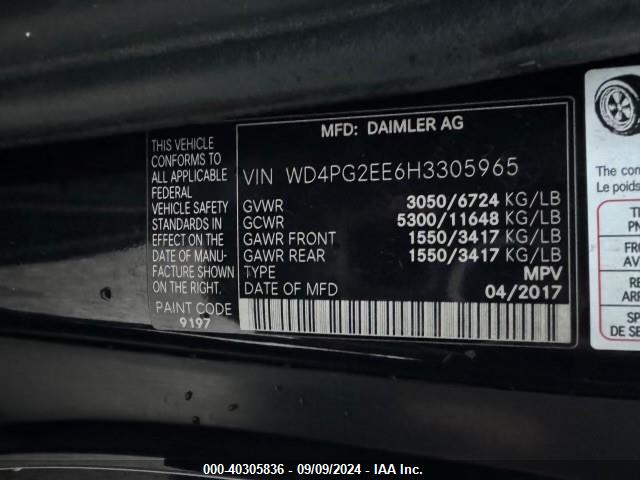 WD4PG2EE6H3305965 Mercedes-Benz Metris