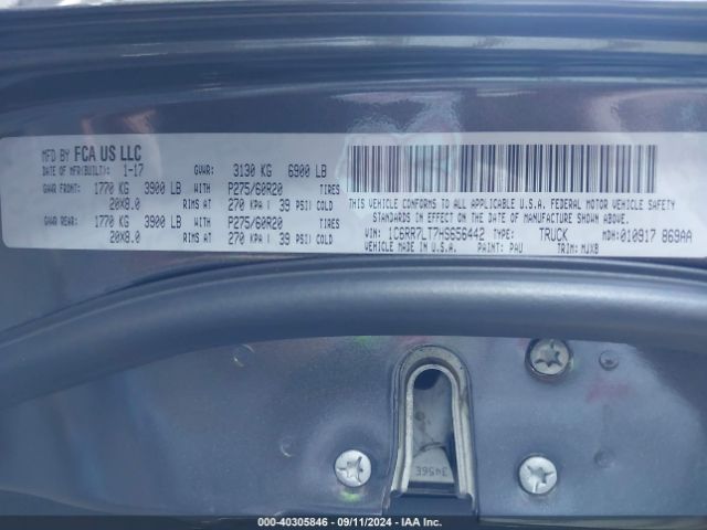 1C6RR7LT7HS656442 RAM 1500 Big Horn  4x4 5'7 Box