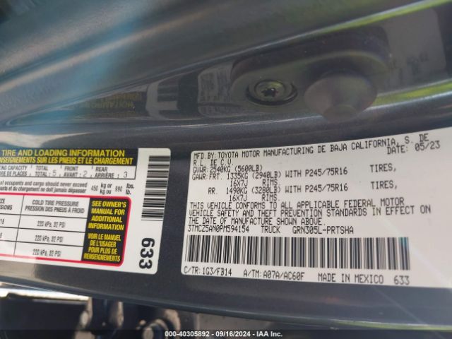 3TMCZ5AN0PM594154 Toyota Tacoma Sr V6