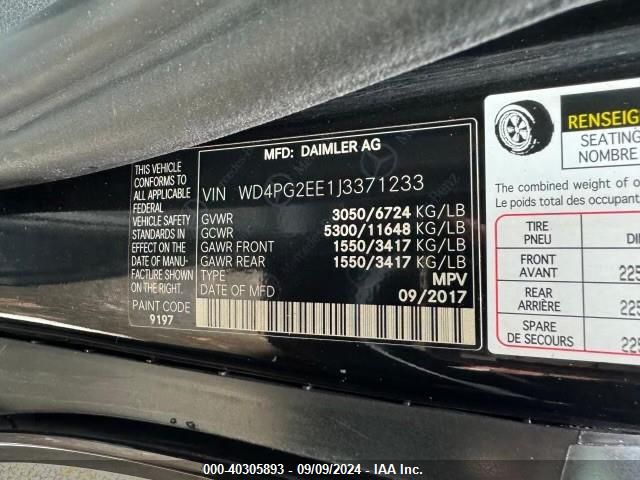 WD4PG2EE1J3371233 Mercedes-Benz Metris