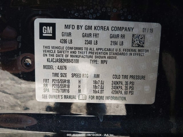 KL4CJASB2KB845108 Buick Encore Fwd Preferred