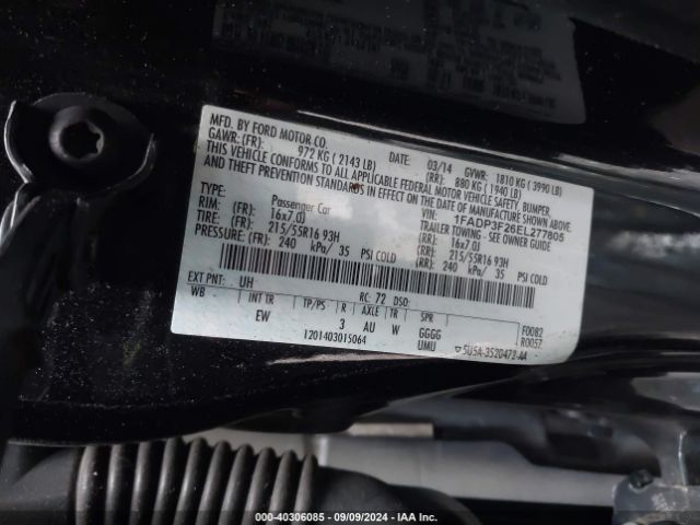 1FADP3F26EL277805 Ford FOCUS SE