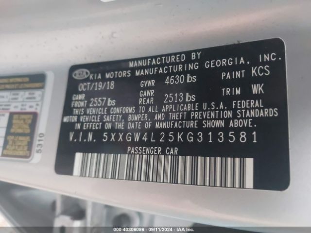5XXGW4L25KG313581 KIA Optima Sx Turbo