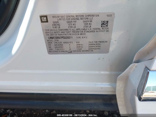 LRBFZSR47PD228211 Buick Envision Avenir Awd