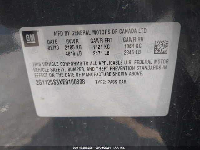 2G1125S3XE9100308 Chevrolet Impala 2lt