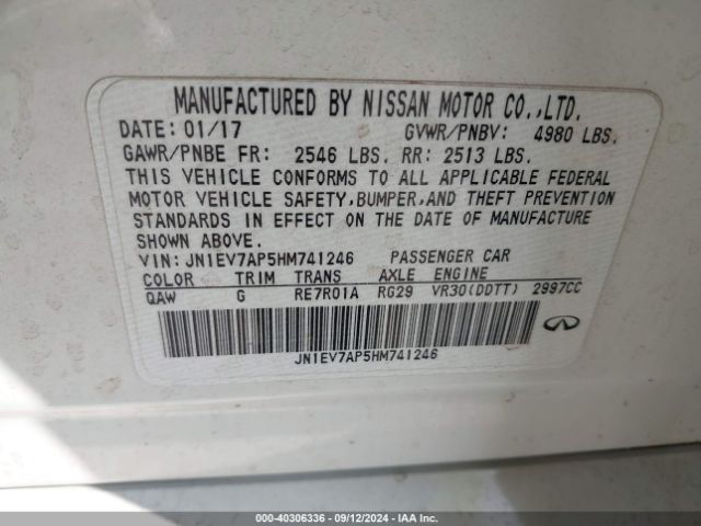 JN1EV7AP5HM741246 Infiniti Q50 3.0t Signature Edition