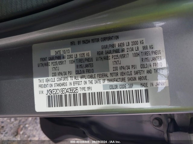 Mazda Cx-5 Touring 2014 JM3KE2CY8E0405626 Image 9