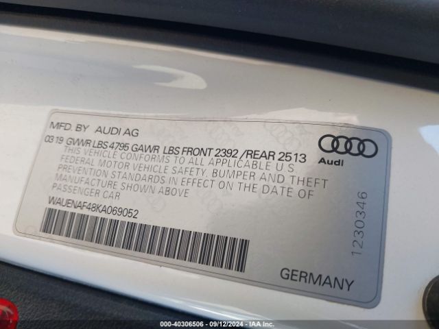WAUENAF48KA069052 Audi A4 45 Premium