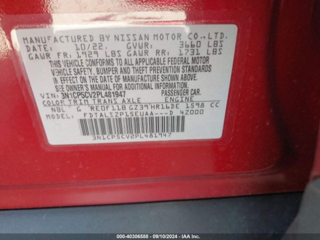 3N1CP5CV2PL481947 Nissan Kicks Sv Xtronic Cvt