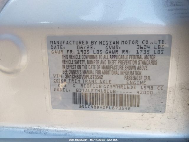 3N1CN8DV0PL873542 Nissan Versa 1.6 S Xtronic Cvt