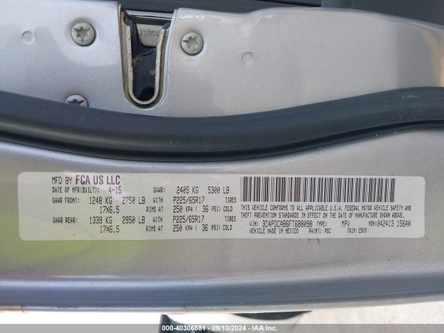 Dodge Journey American Value Pkg 2015 3C4PDCAB6FT688098 Image 9