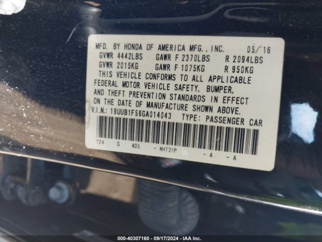 19UUB1F56GA014043 Acura TLX TECH