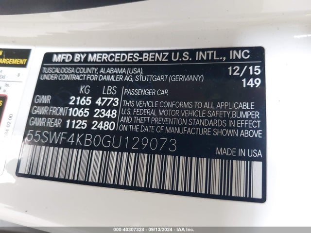 55SWF4KB0GU129073 Mercedes-Benz C 300 4matic/luxury 4matic/sport 4matic