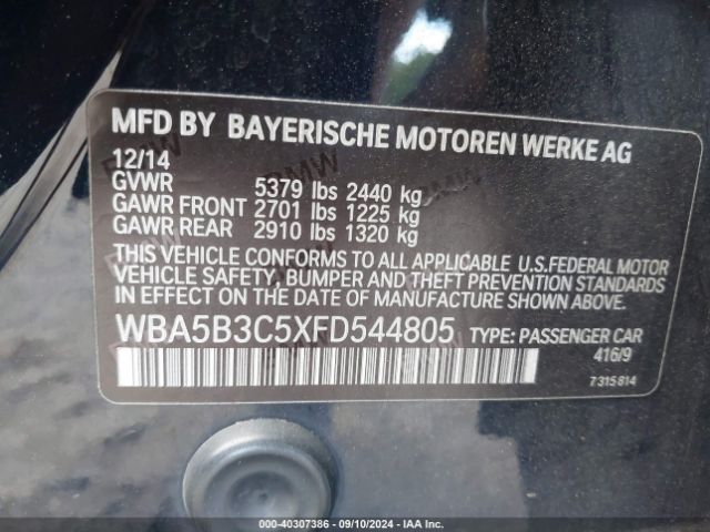 WBA5B3C5XFD544805 BMW 535i Xdrive