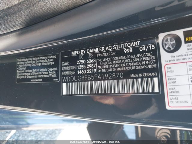 WDDUG8FB5FA192870 Mercedes-Benz S 550 4matic