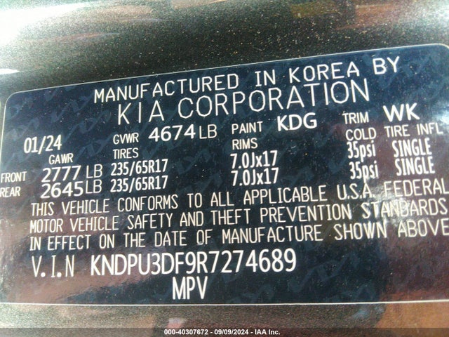KIA Sportage Lx 2024 KNDPU3DF9R7274689 Image 9