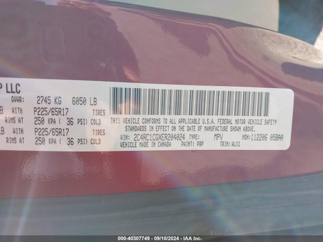 2C4RC1CGXER204024 Chrysler Town & Country Touring-l