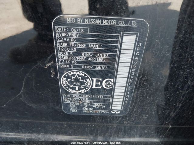 3PCAJ5M3XKF111856 Infiniti QX50