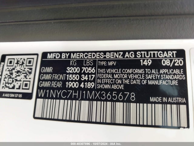 W1NYC7HJ1MX365678 Mercedes-Benz Amg G 63 4matic