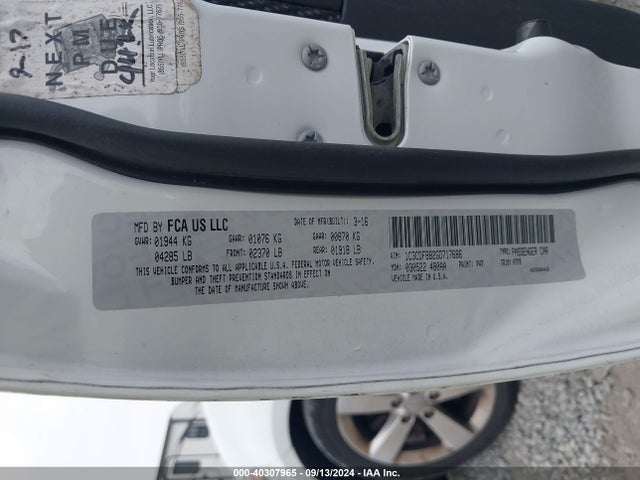 Dodge DART SXT 2016 1C3CDFBB2GD717686 Image 9