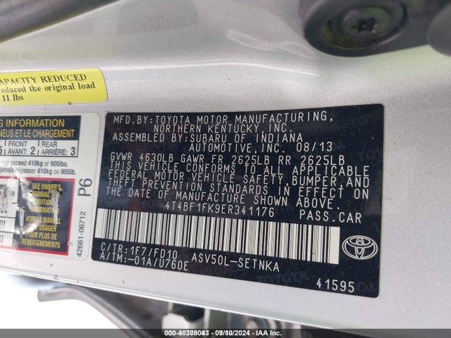 Toyota CAMRY LE 2014 4T4BF1FK9ER341176 Image 9