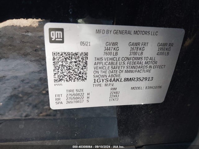 Cadillac Escalade 4wd Luxury 2021 1GYS4AKL8MR352913 Image 9
