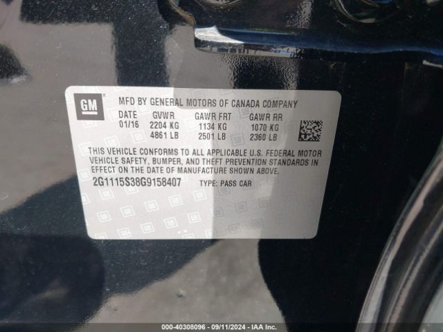 2G1115S38G9158407 Chevrolet Impala 2lt