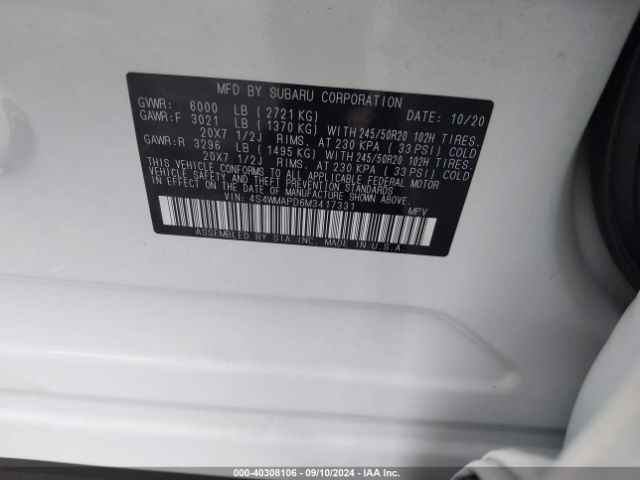 4S4WMAPD6M3417331 Subaru Ascent Limited