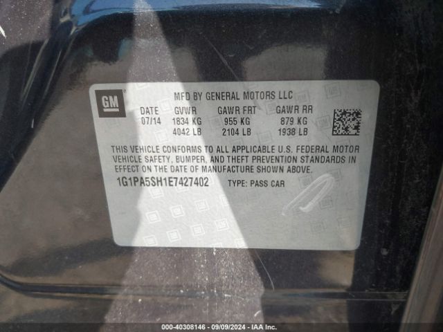 1G1PA5SH1E7427402 Chevrolet Cruze Ls Auto