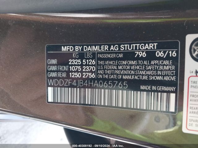 WDDZF4JB4HA065765 Mercedes-Benz E 300