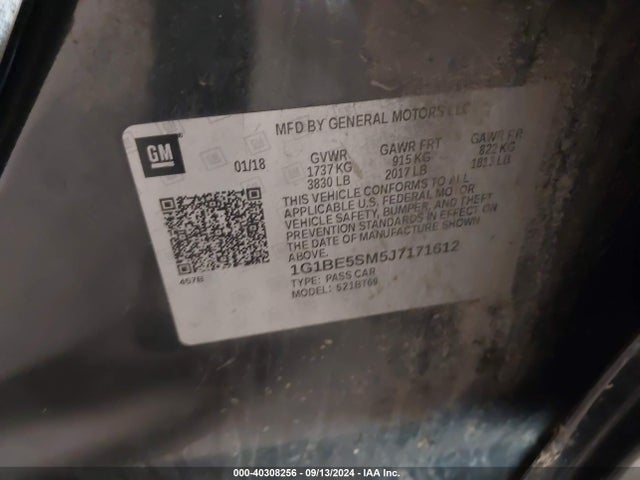 Chevrolet Cruze Lt Auto 2018 1G1BE5SM5J7171612 Image 9