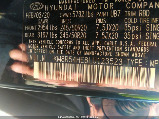KM8R54HE8LU123523 Hyundai Palisade Limited
