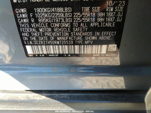 3CZRZ1H50RM725539 Honda Hr-v 2wd Sport/2wd Sport W/o Bsi