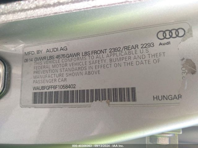 WAUBFGFF6F1058402 Audi A3 2.0t Premium