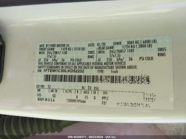 1FTEW1C50LKD52232 Ford F-150 Xl