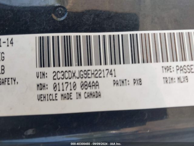 2C3CDXJG9EH221741 Dodge Charger Sxt Plus
