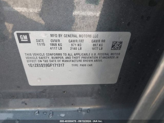 1G1ZE5ST8GF171317 Chevrolet MALIBU 1LT