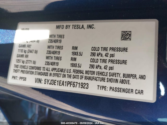 2023 TESLA MODEL 3 5YJ3E1EA1PF671923 Photo 8